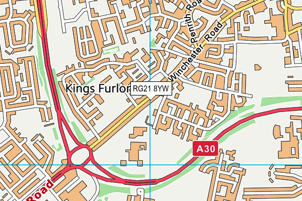 RG21 8YW map - OS VectorMap District (Ordnance Survey)