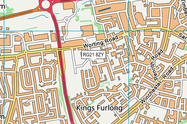 RG21 8ZY map - OS VectorMap District (Ordnance Survey)