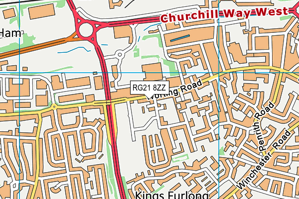 RG21 8ZZ map - OS VectorMap District (Ordnance Survey)