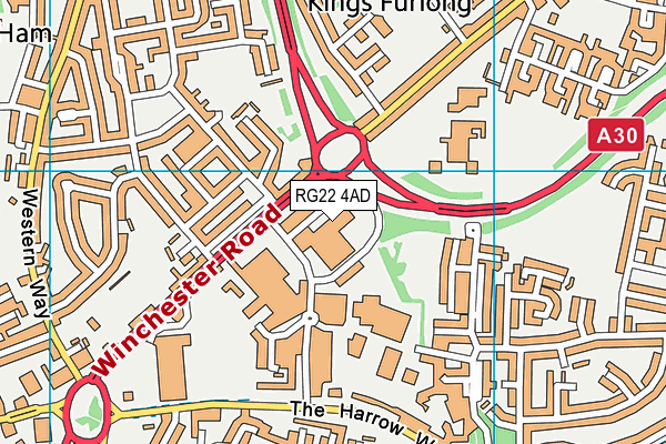 RG22 4AD map - OS VectorMap District (Ordnance Survey)