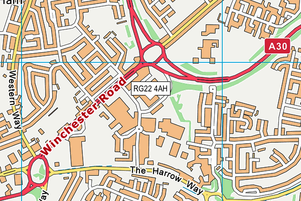 RG22 4AH map - OS VectorMap District (Ordnance Survey)