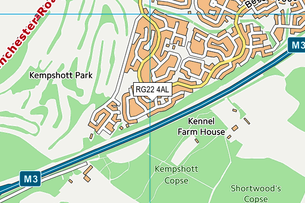 RG22 4AL map - OS VectorMap District (Ordnance Survey)