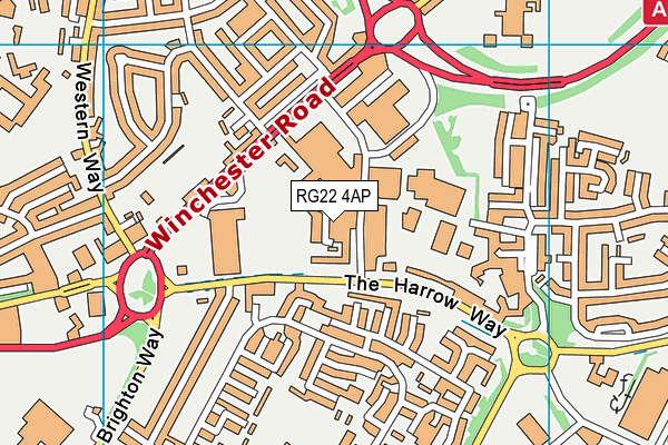 RG22 4AP map - OS VectorMap District (Ordnance Survey)