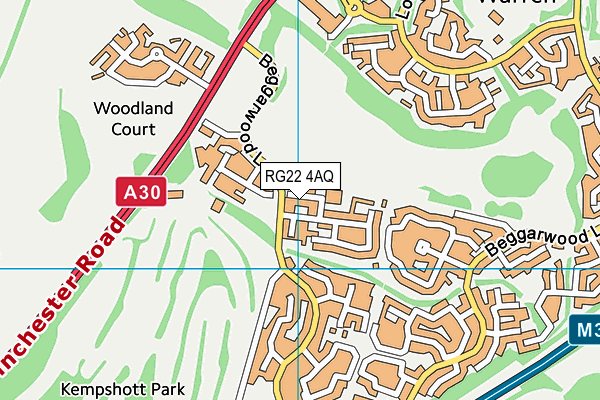 RG22 4AQ map - OS VectorMap District (Ordnance Survey)