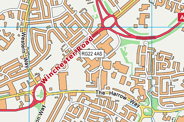 RG22 4AS map - OS VectorMap District (Ordnance Survey)