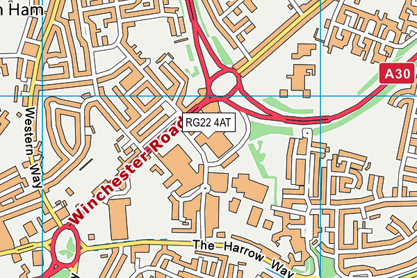 RG22 4AT map - OS VectorMap District (Ordnance Survey)