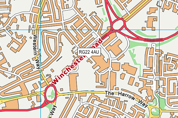 RG22 4AU map - OS VectorMap District (Ordnance Survey)