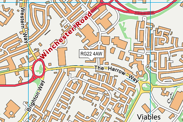 RG22 4AW map - OS VectorMap District (Ordnance Survey)