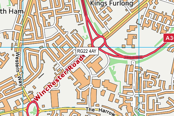 RG22 4AY map - OS VectorMap District (Ordnance Survey)