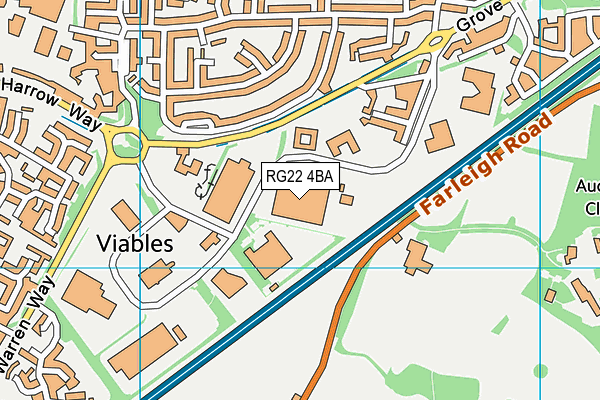 RG22 4BA map - OS VectorMap District (Ordnance Survey)
