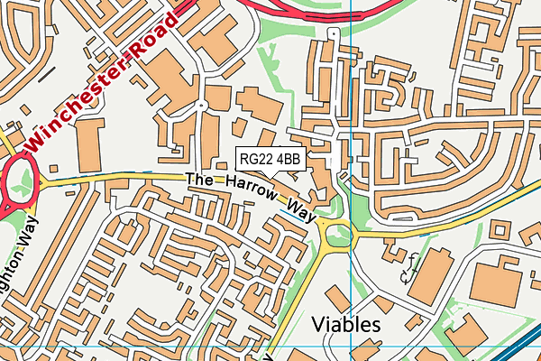 RG22 4BB map - OS VectorMap District (Ordnance Survey)