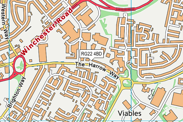 RG22 4BD map - OS VectorMap District (Ordnance Survey)