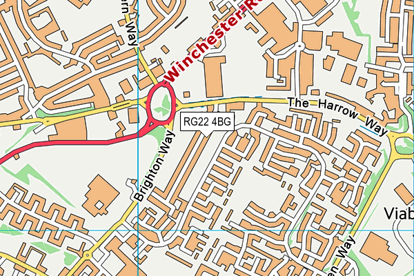 RG22 4BG map - OS VectorMap District (Ordnance Survey)