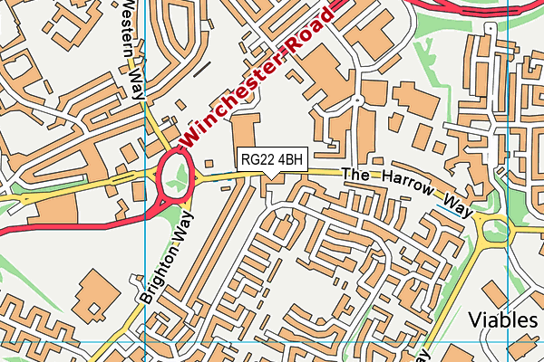 RG22 4BH map - OS VectorMap District (Ordnance Survey)