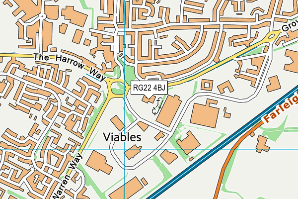 RG22 4BJ map - OS VectorMap District (Ordnance Survey)