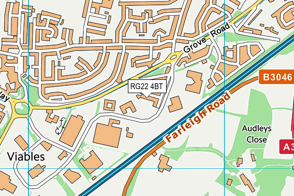 RG22 4BT map - OS VectorMap District (Ordnance Survey)