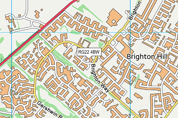 RG22 4BW map - OS VectorMap District (Ordnance Survey)