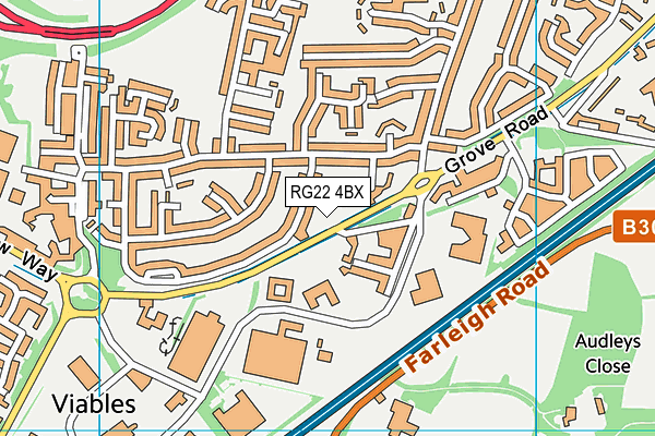 RG22 4BX map - OS VectorMap District (Ordnance Survey)