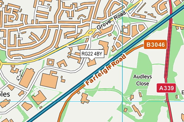 RG22 4BY map - OS VectorMap District (Ordnance Survey)