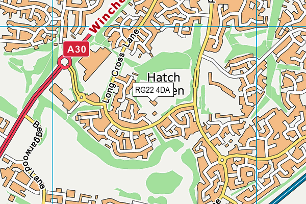 RG22 4DA map - OS VectorMap District (Ordnance Survey)