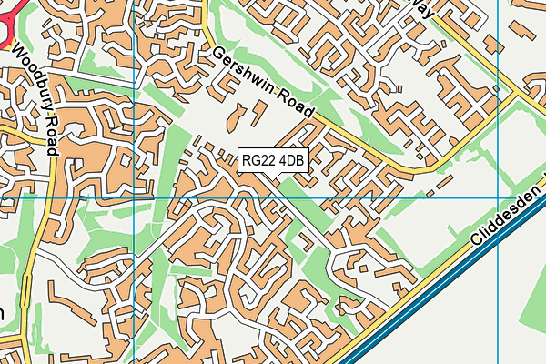 RG22 4DB map - OS VectorMap District (Ordnance Survey)