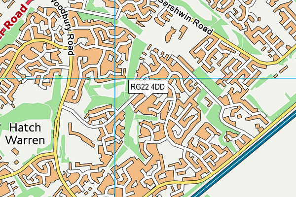 RG22 4DD map - OS VectorMap District (Ordnance Survey)