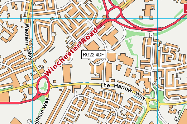 RG22 4DF map - OS VectorMap District (Ordnance Survey)