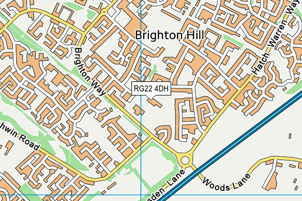 Manor Field Junior School map (RG22 4DH) - OS VectorMap District (Ordnance Survey)