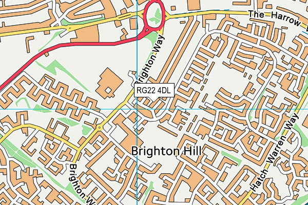 RG22 4DL map - OS VectorMap District (Ordnance Survey)