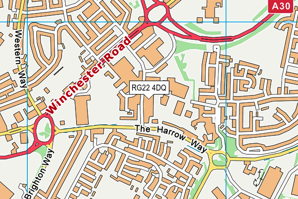 RG22 4DQ map - OS VectorMap District (Ordnance Survey)