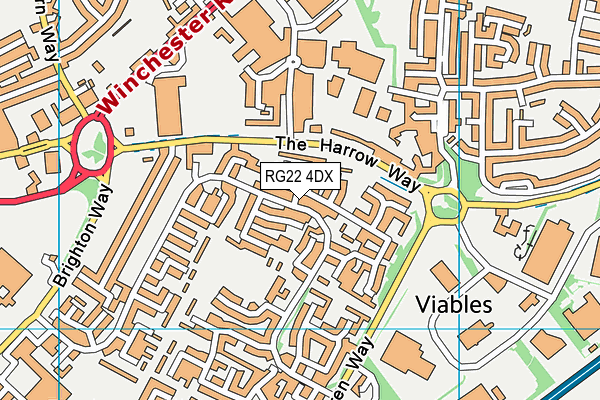 RG22 4DX map - OS VectorMap District (Ordnance Survey)