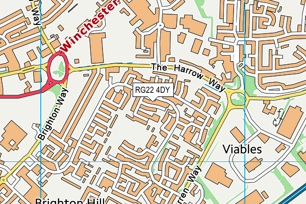 RG22 4DY map - OS VectorMap District (Ordnance Survey)