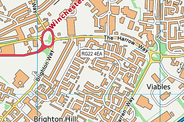 RG22 4EA map - OS VectorMap District (Ordnance Survey)