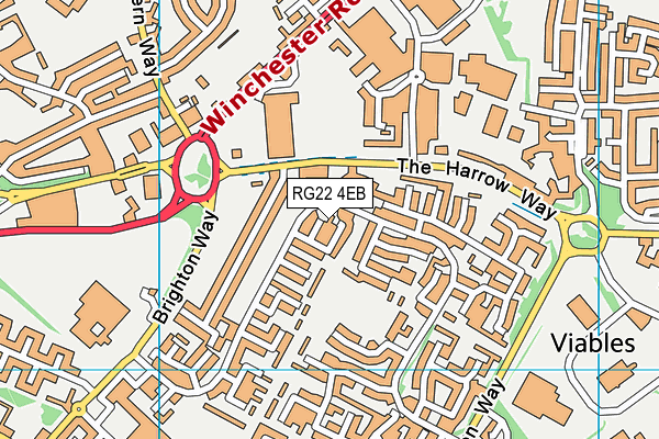 RG22 4EB map - OS VectorMap District (Ordnance Survey)