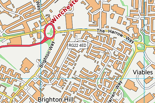 RG22 4ED map - OS VectorMap District (Ordnance Survey)