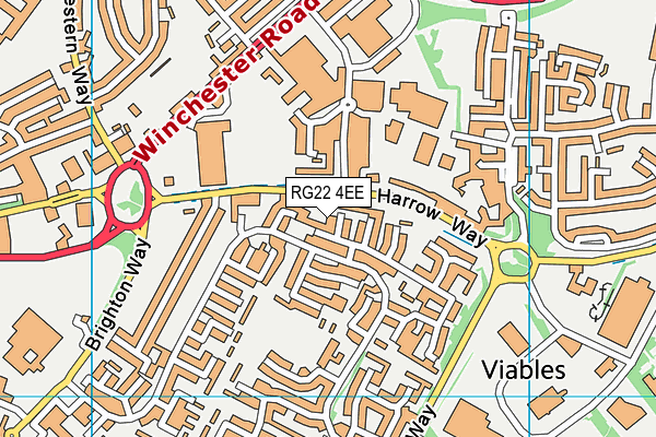 RG22 4EE map - OS VectorMap District (Ordnance Survey)