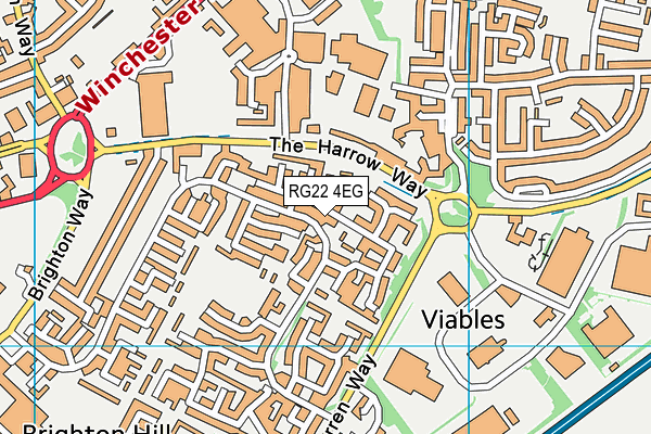RG22 4EG map - OS VectorMap District (Ordnance Survey)