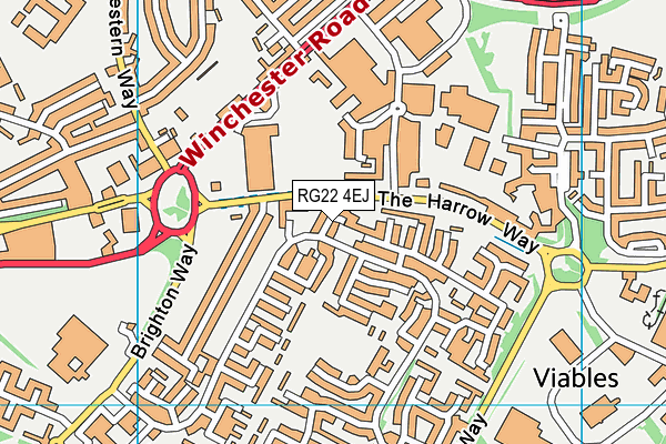 RG22 4EJ map - OS VectorMap District (Ordnance Survey)