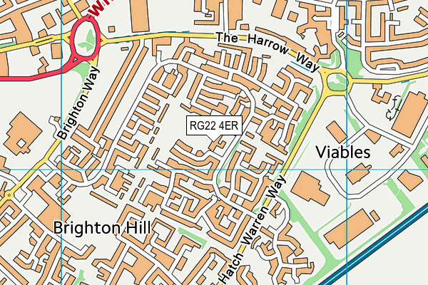 Chalk Ridge Primary School map (RG22 4ER) - OS VectorMap District (Ordnance Survey)