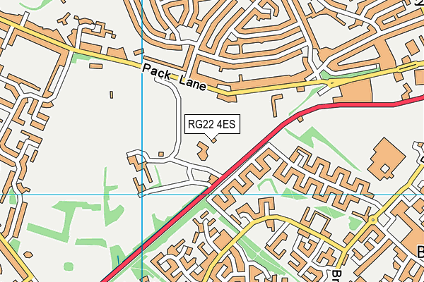 Beechdown Club map (RG22 4ES) - OS VectorMap District (Ordnance Survey)