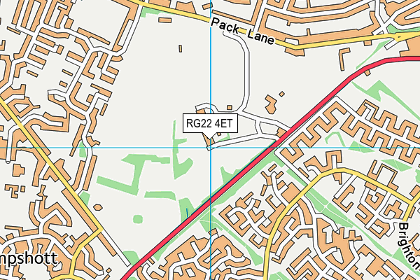 RG22 4ET map - OS VectorMap District (Ordnance Survey)