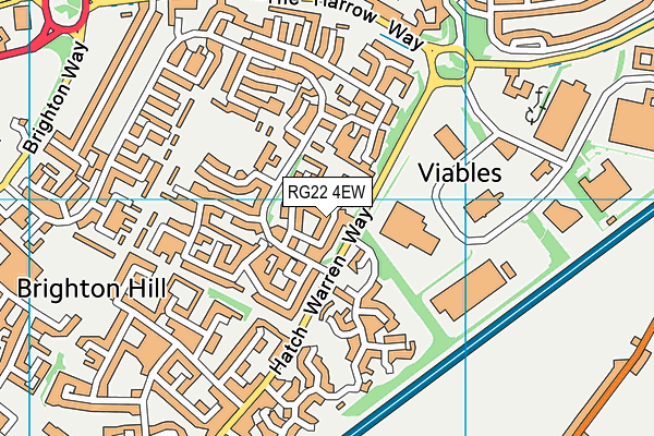 RG22 4EW map - OS VectorMap District (Ordnance Survey)