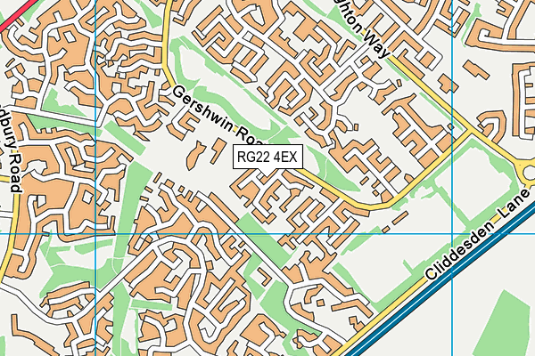 RG22 4EX map - OS VectorMap District (Ordnance Survey)
