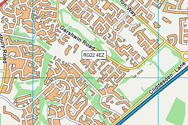 RG22 4EZ map - OS VectorMap District (Ordnance Survey)