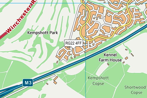 RG22 4FF map - OS VectorMap District (Ordnance Survey)