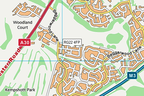 RG22 4FP map - OS VectorMap District (Ordnance Survey)