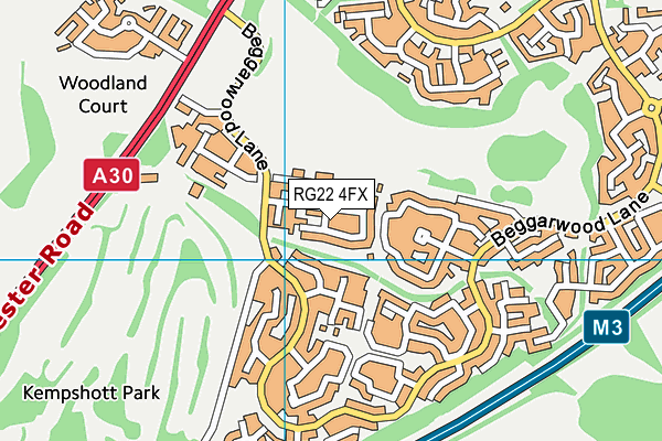 RG22 4FX map - OS VectorMap District (Ordnance Survey)