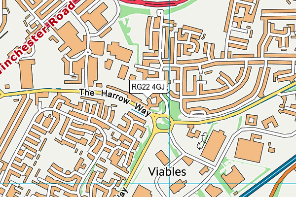 RG22 4GJ map - OS VectorMap District (Ordnance Survey)