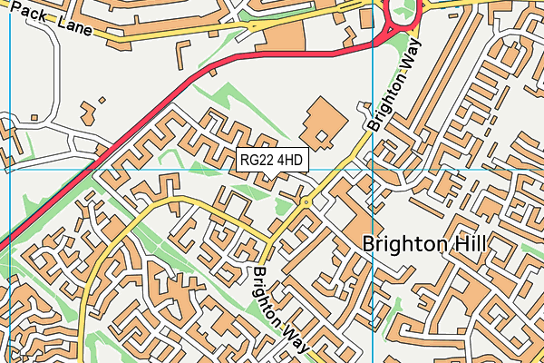 RG22 4HD map - OS VectorMap District (Ordnance Survey)