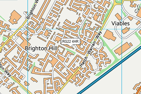 RG22 4HR map - OS VectorMap District (Ordnance Survey)